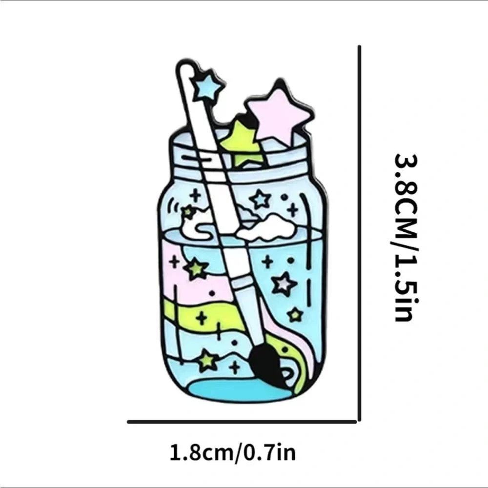 3/$25 Acrylic Pin Swirling Paint Brush in a Clear Jar of Water with Stars